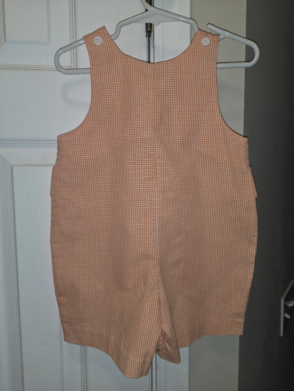 University of Tennessee Viva La Fete Infant 12M Orange Gingham Baby Romper - Picture 2 of 4